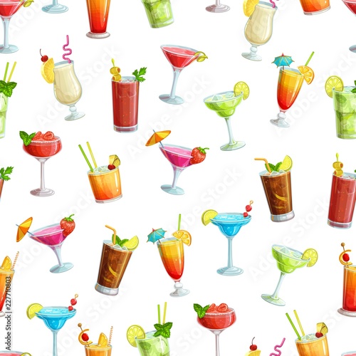 Alcoholic cocklails seamless pattern