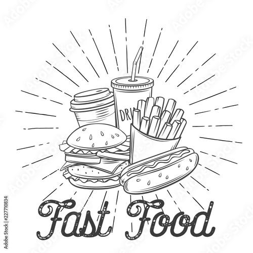 Fast food icon, retro style