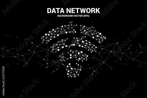 Vector Polygon dot connect line shaped mobile data icon. Concept for data transfer of  mobile and wi-fi data network.