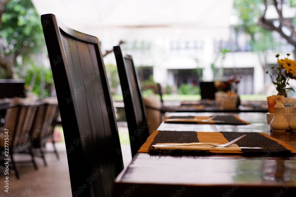 table set up for breakfast