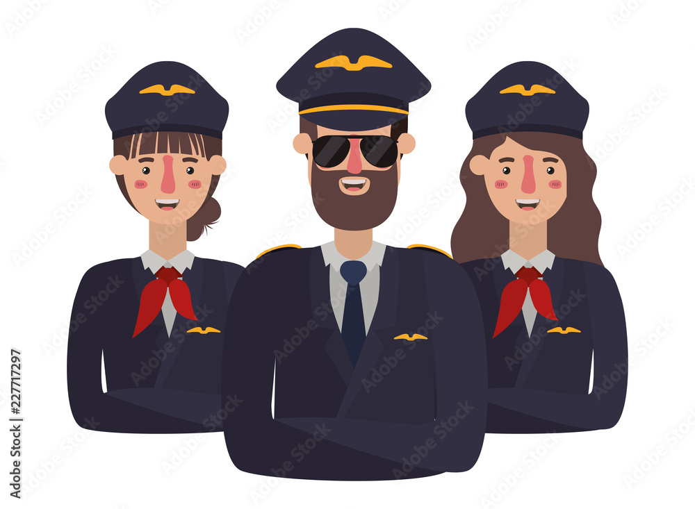 group of pilots avatar character group of pilots avatar character