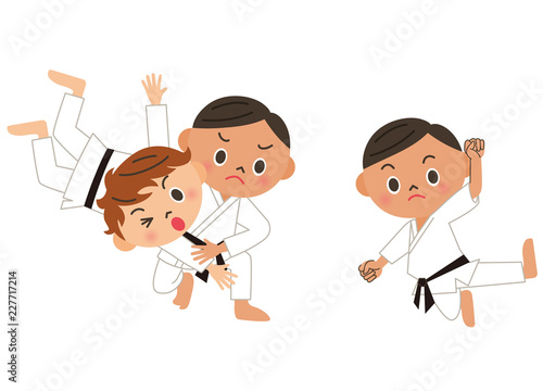 柔道をする子供達