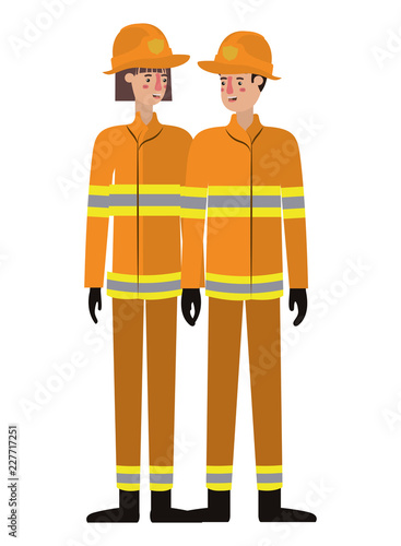 couple of firefighters avatar character
