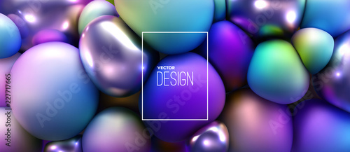 Vector 3d illustration of squeezed spheres.