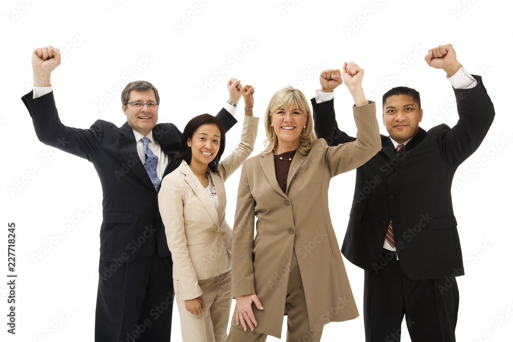 group of business people with thumbs up isolated on white group of business people with thumbs up isolated on white