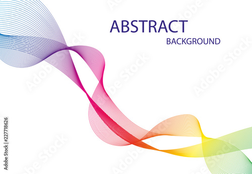 Wave of the many colored lines. Abstract wavy stripes on a white background isolated. Creative line art. Design elements created using the Blend Tool.