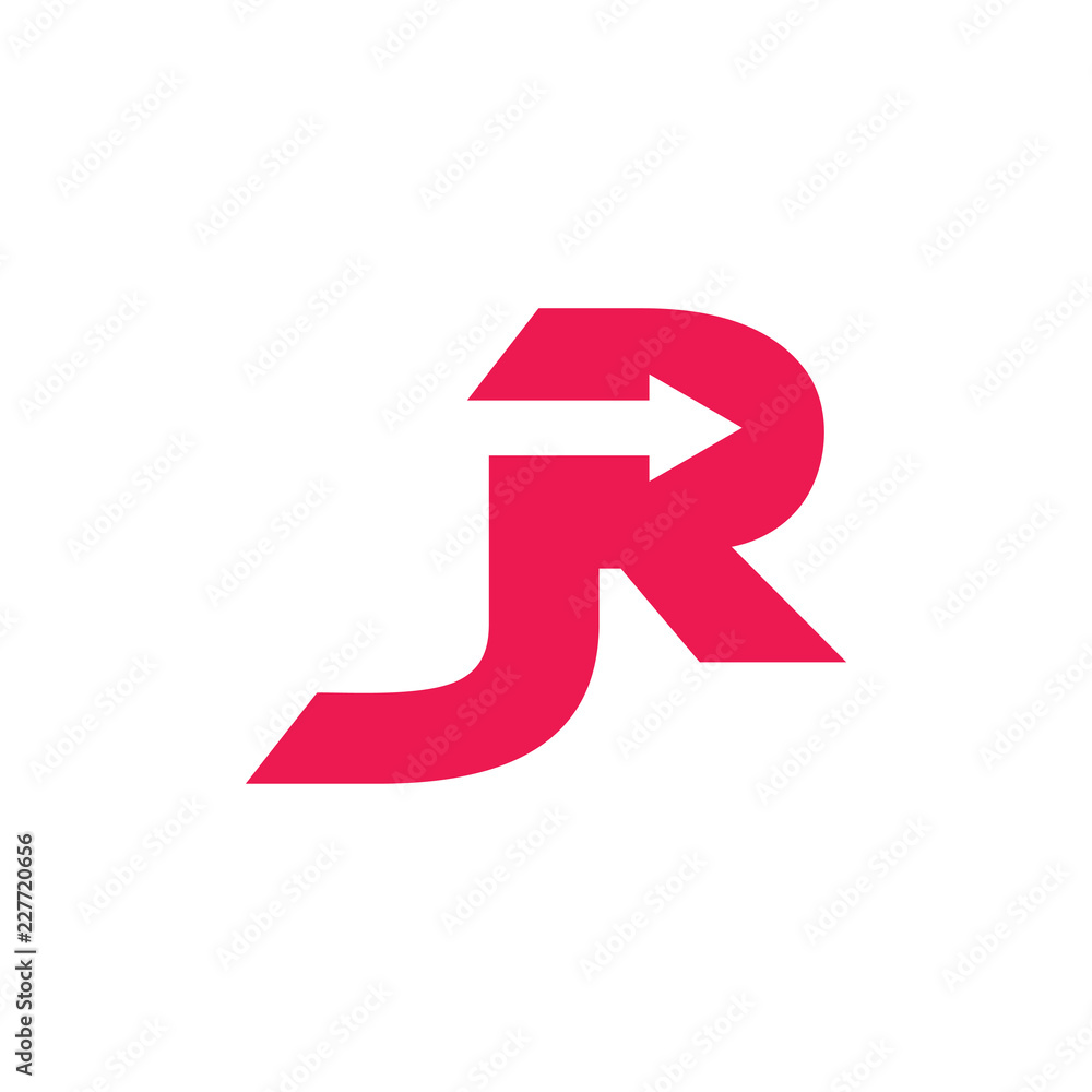 letter jr linked arrow logo vector letter jr linked arrow logo vector