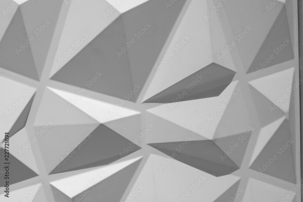 abstract geometric 3D polygon white background