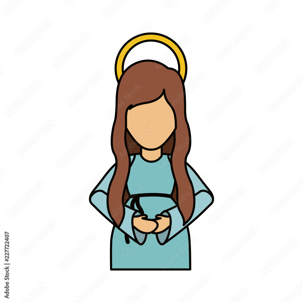 Mary cartoon of holy night design Mary cartoon of holy night design