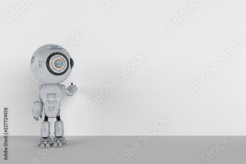 mini robot with blank board