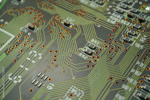 Printed Circuit Board with SMD & IC mounted part on board photo