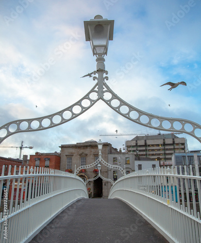 Obraz na płótnie European Urban Bridge and Birds