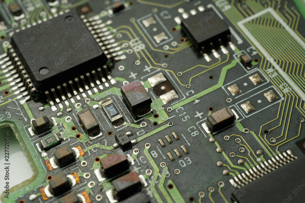 Printed Circuit Board with SMD & IC mounted part on board Printed Circuit Board with SMD & IC mounted part on board