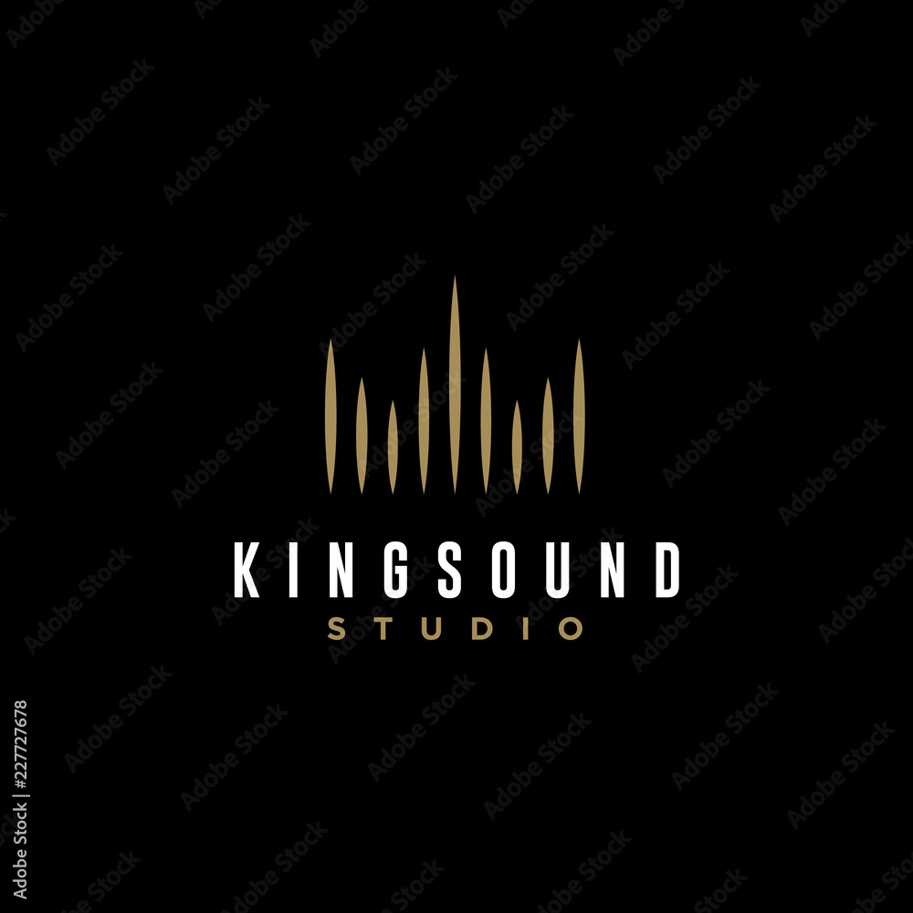 Sound Spectrum with Crown Shape logo design
