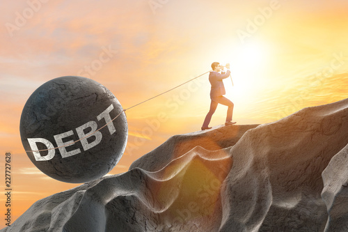 Canvas Print Business concept of debt and borrowing