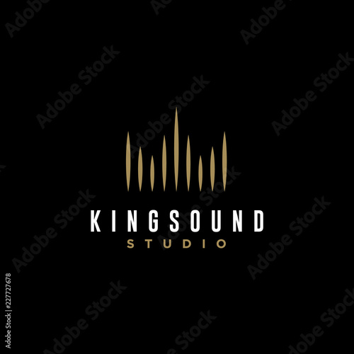Sound Spectrum with Crown Shape logo design