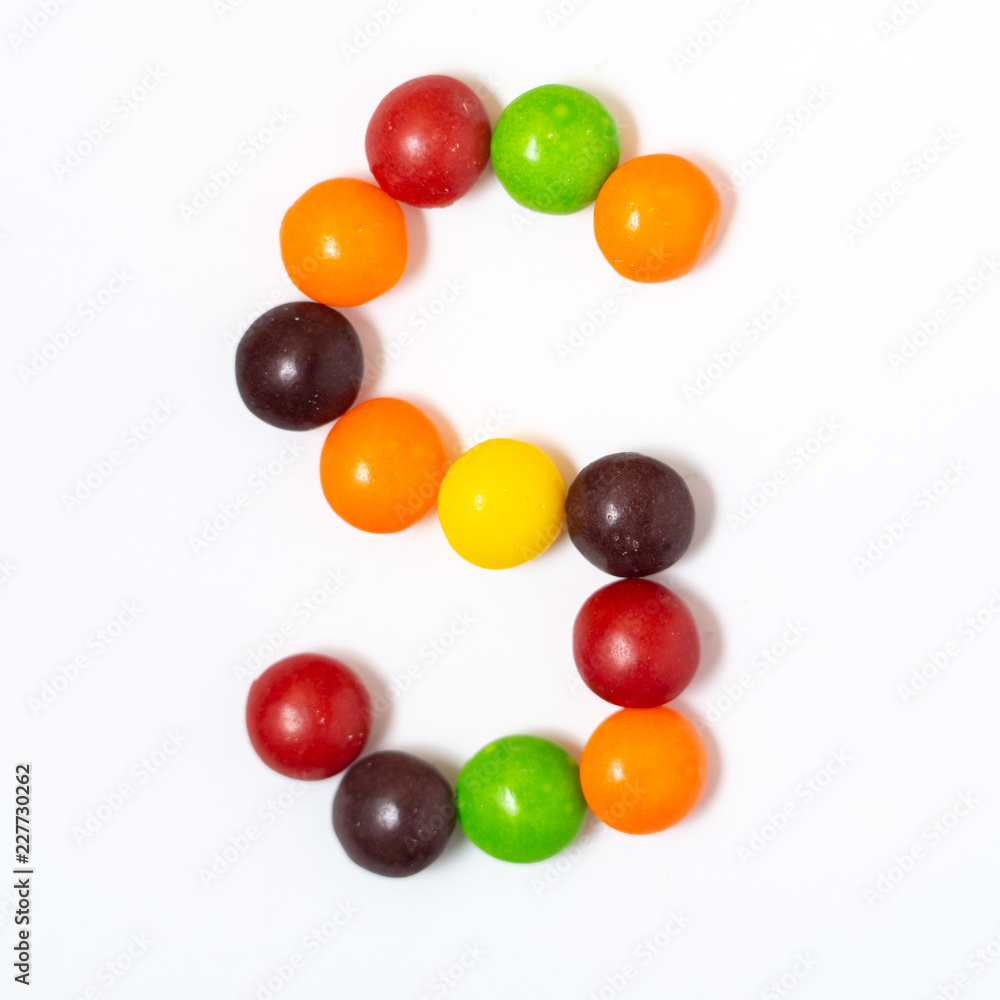 Rainbow Candy Photofont - Letter S Rainbow Candy Photofont - Letter S
