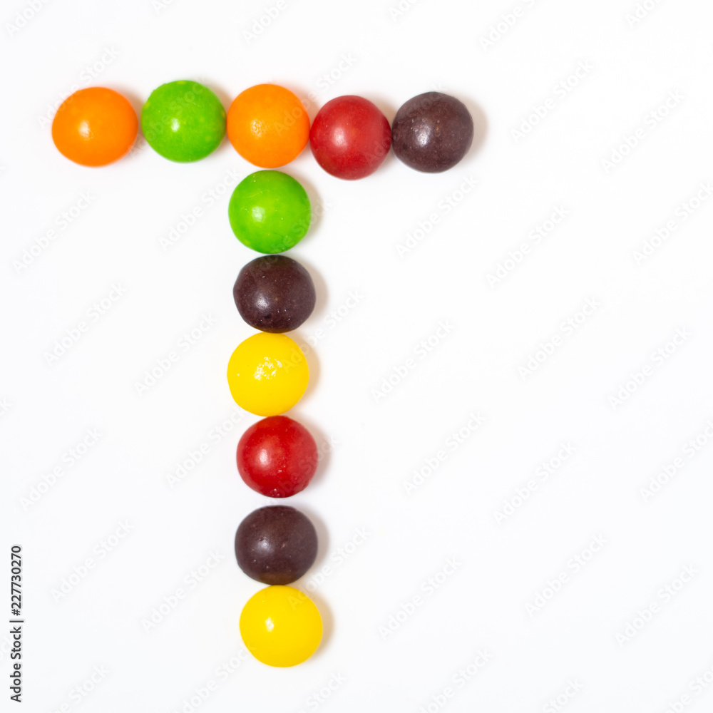 Rainbow Candy Photofont - Letter T Rainbow Candy Photofont - Letter T