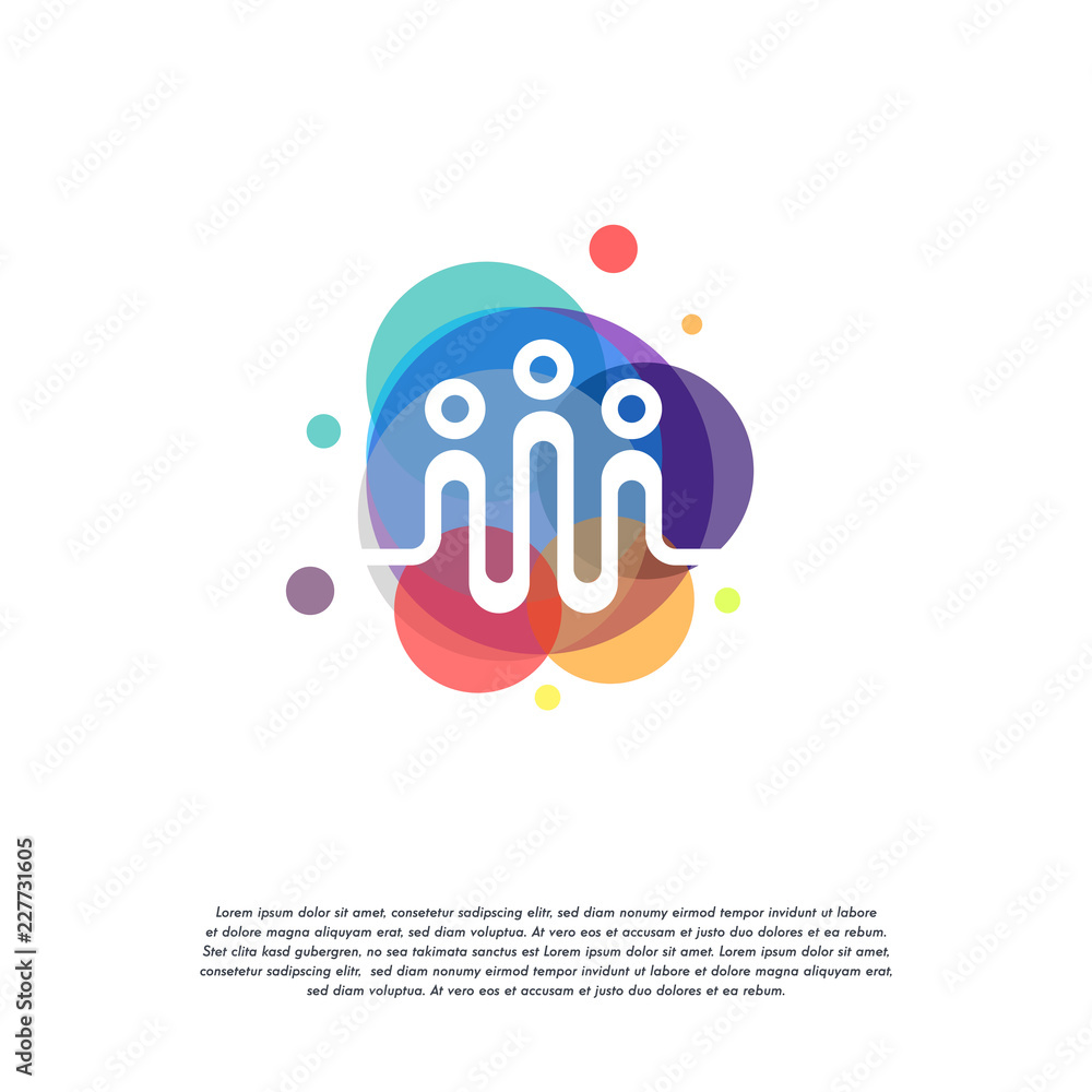 Colorful People Beat logo vector, Community logo designs template ...