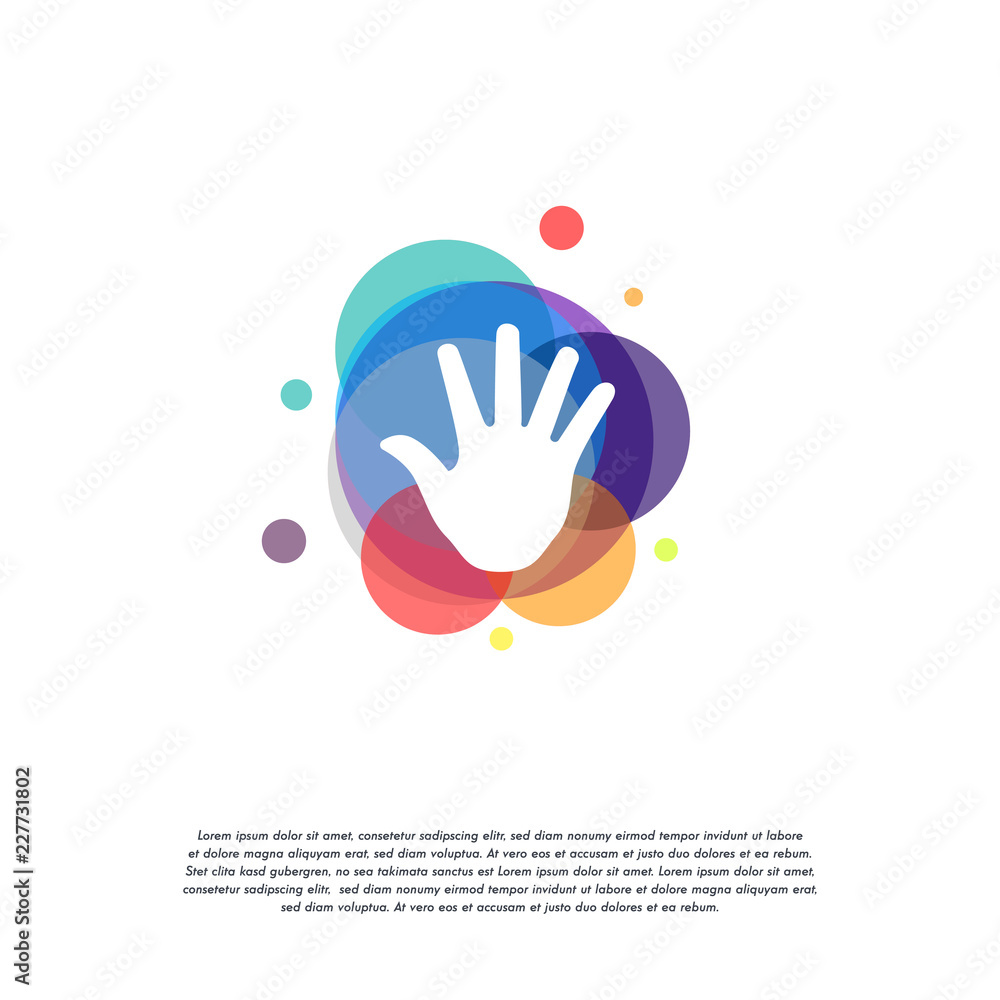 Creative hand and heart shape abstract logo design.Hand Ok symbo Stock  Vector by ©chatchai5172 97028900