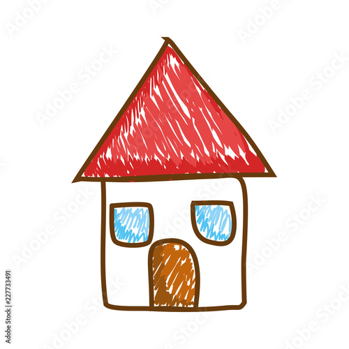 cute house drawing icon
