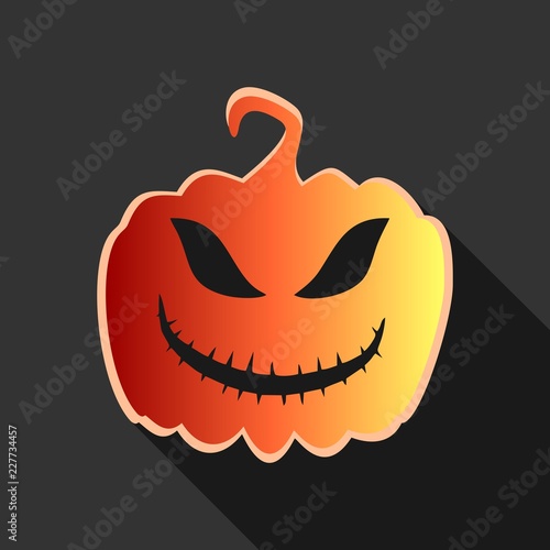 Icon in the form of a festive pumpkin made in the style of flat design