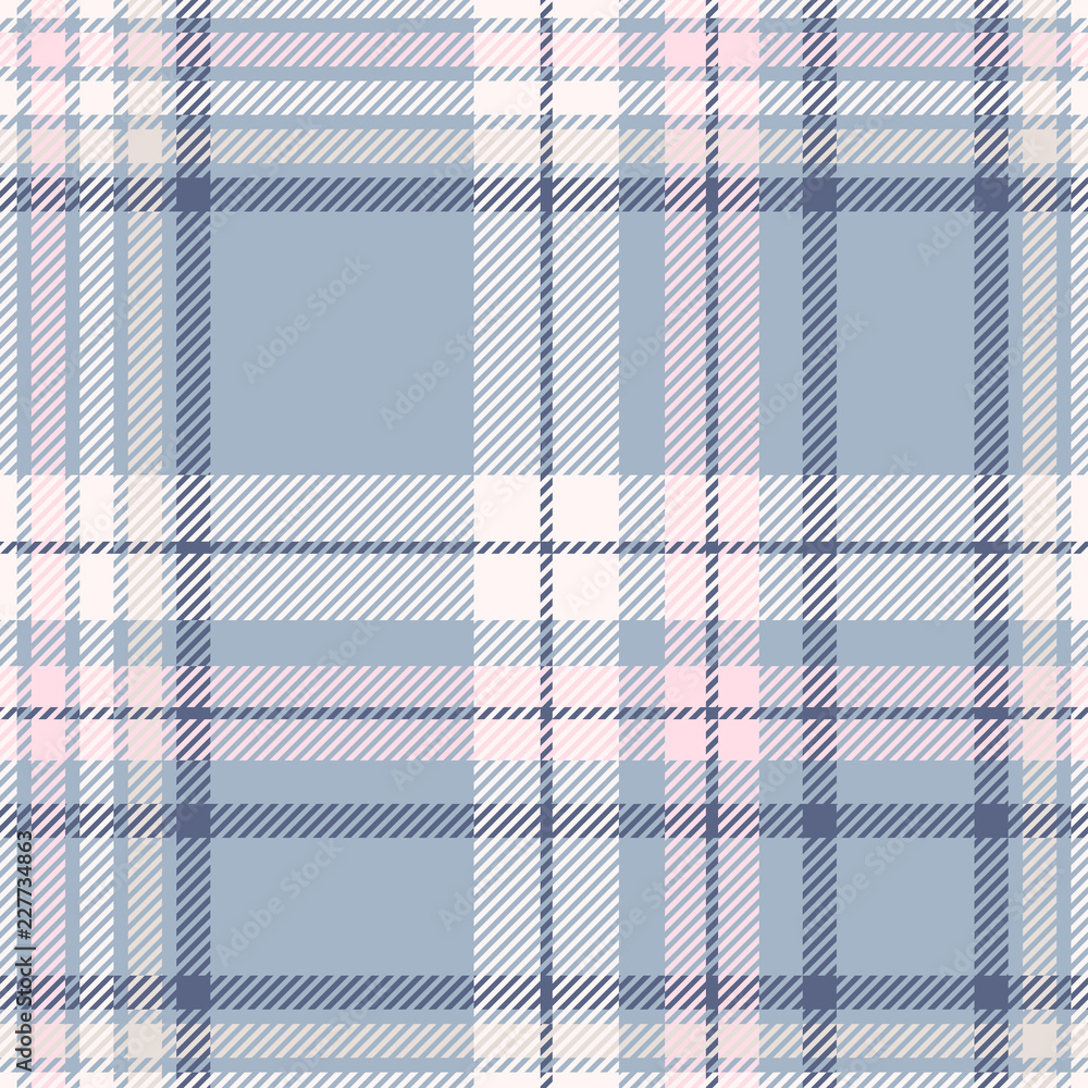 custom made wallpaper toronto digitalPlaid pattern in dusty blue, pink, off-white and tan