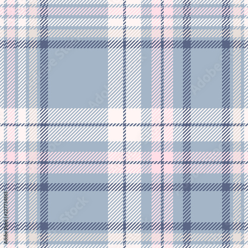 Plaid pattern in dusty blue, pink, off-white and tan