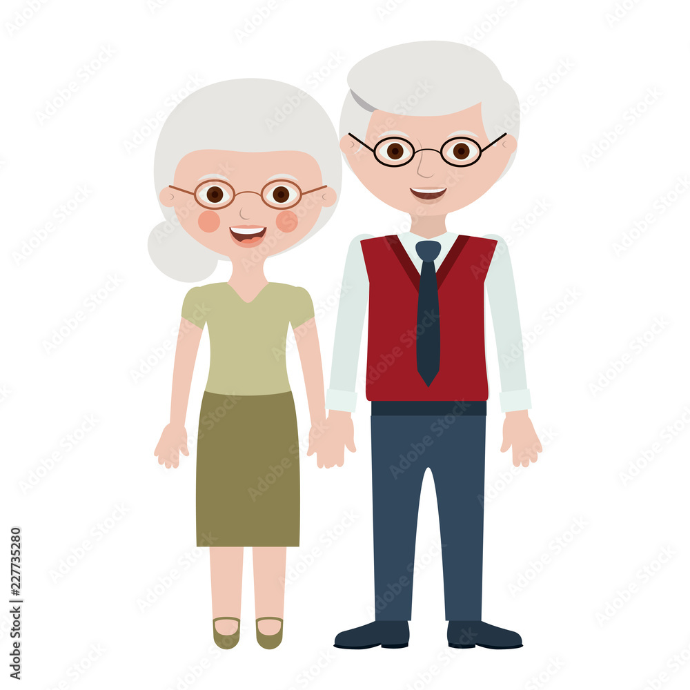 Couple of grandparents cartoon design Couple of grandparents cartoon design
