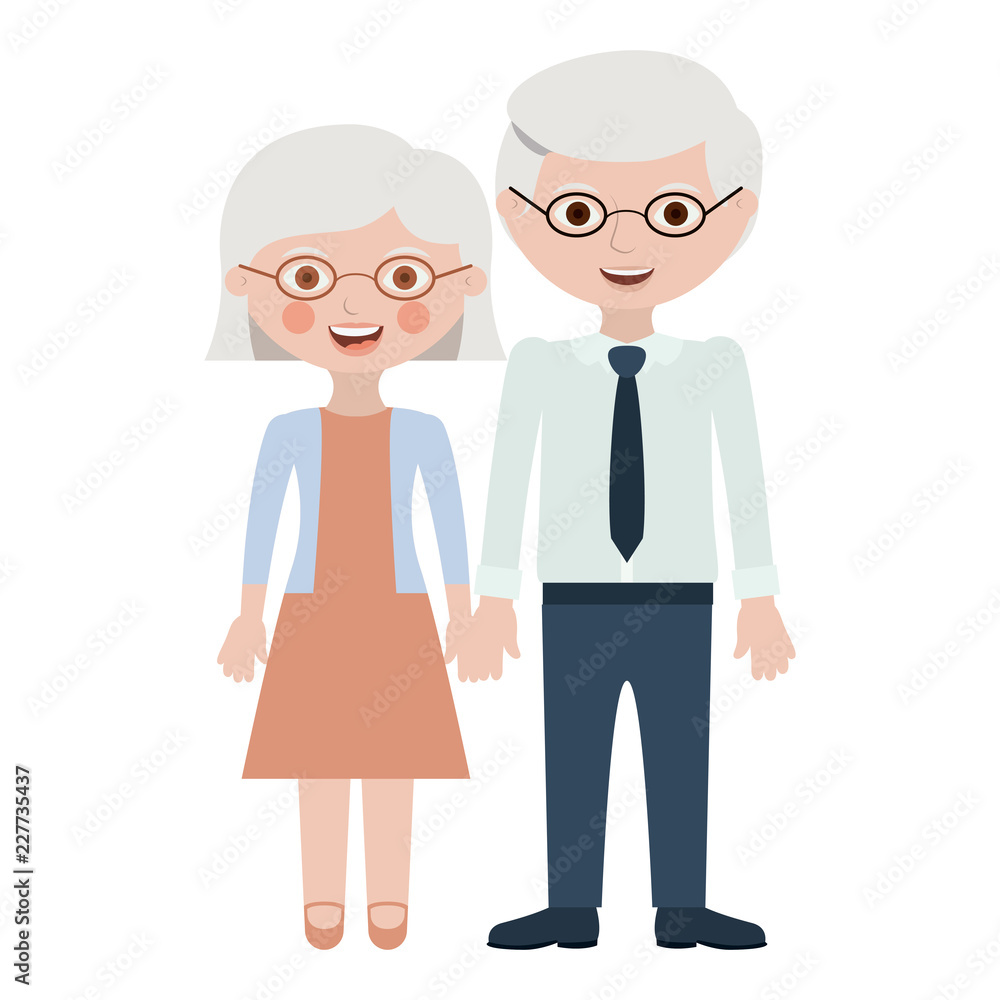 Couple of grandparents cartoon design