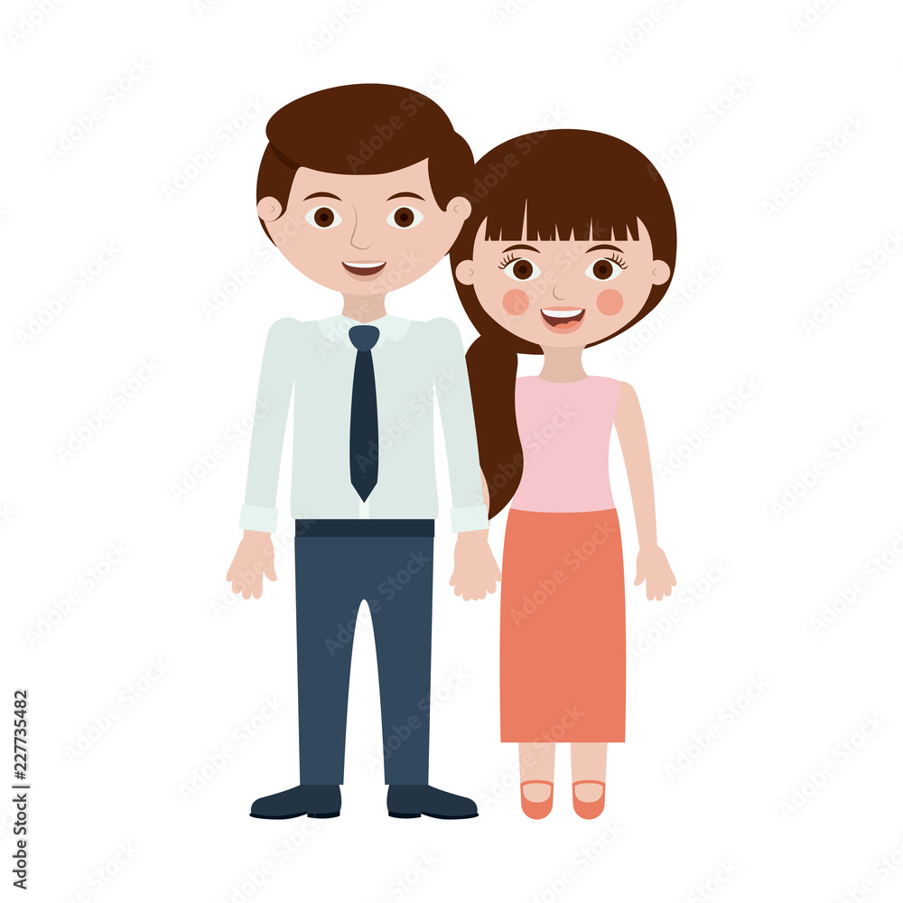 Isolated couple cartoon design Isolated couple cartoon design