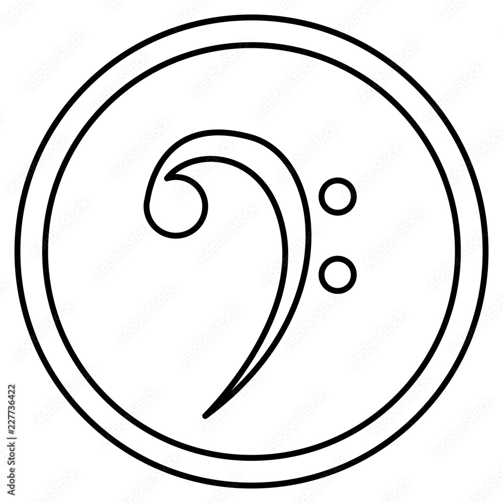 Isolated music note inside button design Isolated music note inside button design