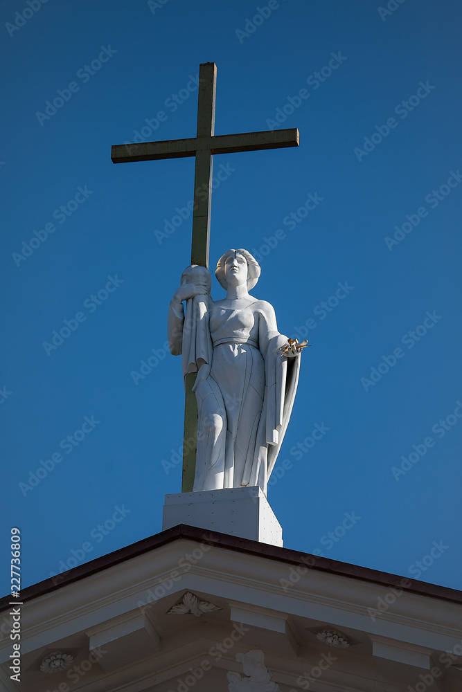 Sculpture of St Helena on the pediment of Vilnius Cathedral