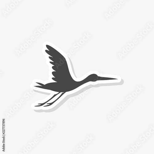 Stork sticker or logo, Stork icon 