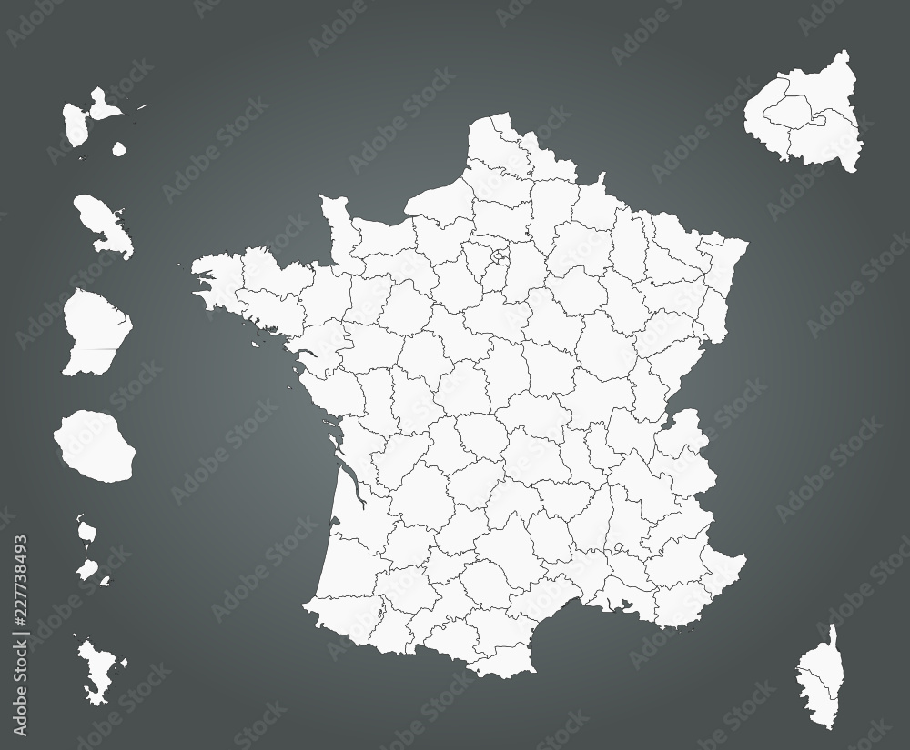 France - fond de carte - départements