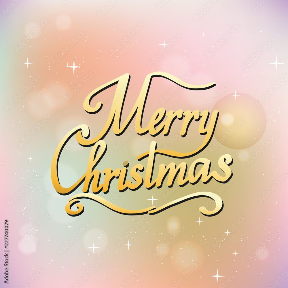 Merry christmas text vector on white background. Lettering for invitation, wedding and greeting card, prints and posters. Hand drawn inscription
