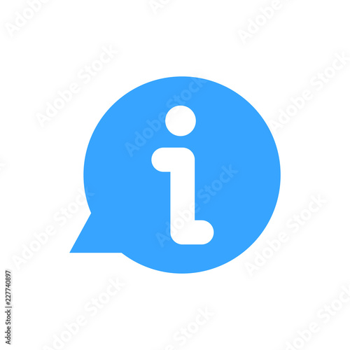Vector illustration of minimalistic flat Info bubble