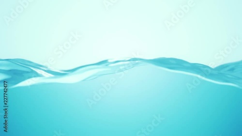 Beautiful water surface. Abstract background with animation waving of waterline. Animation of seamless loop.