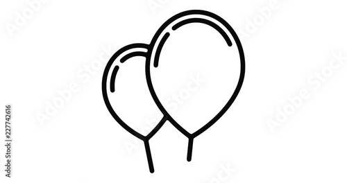 Party line icon motion graphic animation with alpha channel.