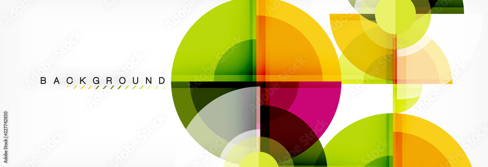 Abstract background - multicolored circles, trendy minimal geometric design Abstract background - multicolored circles, trendy minimal geometric design