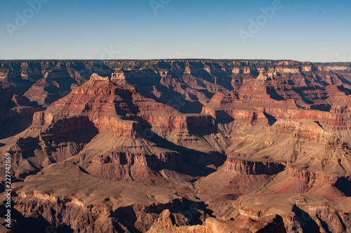 Grand Canyon National Park North Rim Magnificent Landscape, Arizona, United States. The view of the sunset at Cape Royal of the North Rim of the Grand Canyon, panoramic photography.