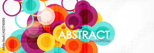 Abstract colorful geometric composition - multicolored circle background