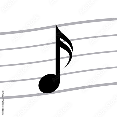 Isolated music note design