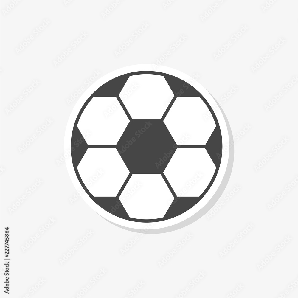 Football sticker, soccer ball simple illustration 