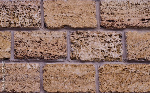 Macro image of fouling brown brick.