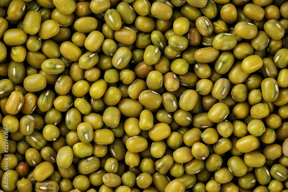 Green mung beans background. Macro texture. Vegetarian Protein Green mung beans background. Macro texture. Vegetarian Protein