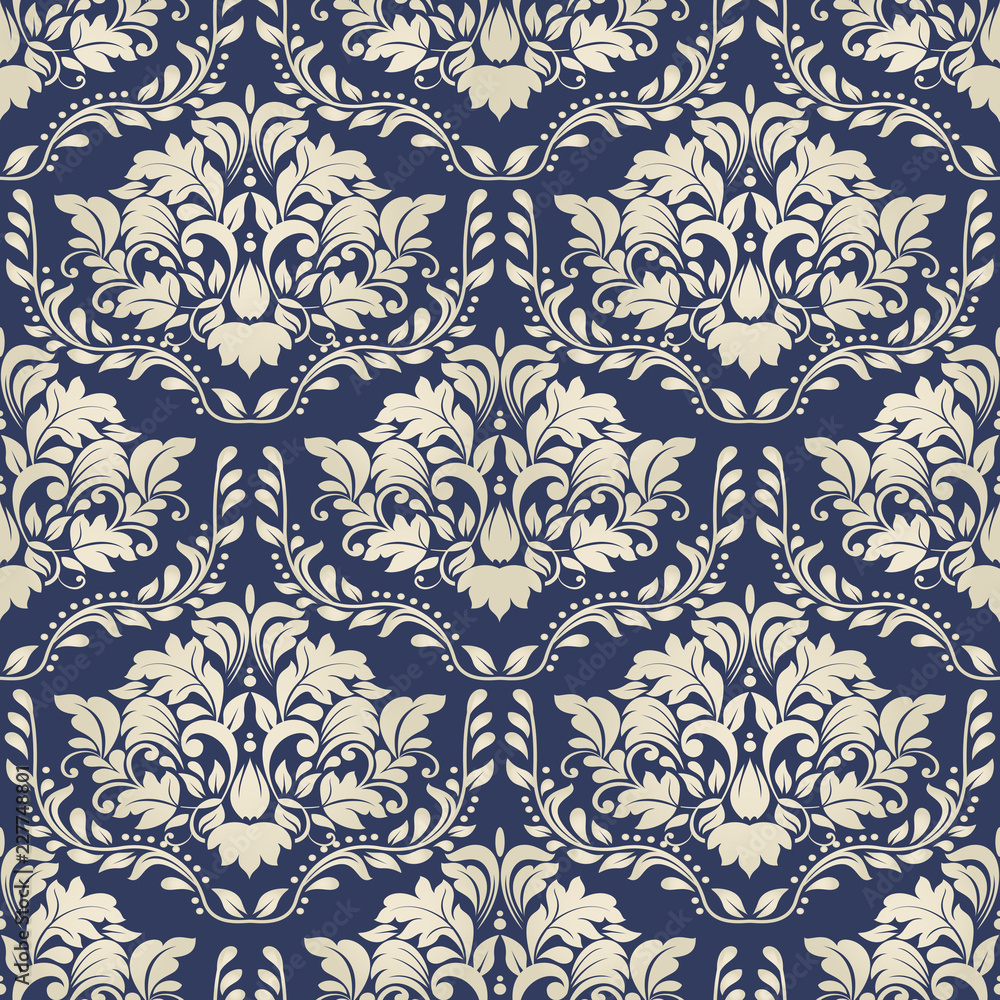 Seamless background in the style of Damascus. Endless pattern can be used for ceramic tile, wallpaper, linoleum, web page background. Seamless background in the style of Damascus. Endless pattern can be used for ceramic tile, wallpaper, linoleum, web page background.