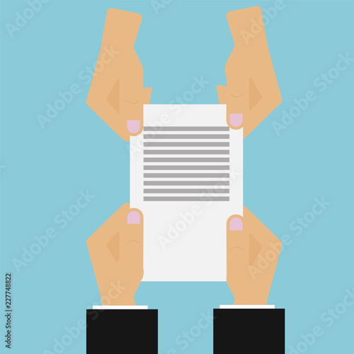 Give document flat illustration vector