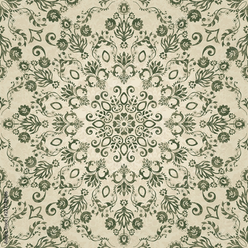 Vector damask pattern ornament. Elegant luxury texture for ceramic tiles  wallpapers  fabrics or texture backgrounds. Exquisite floral baroque element.
