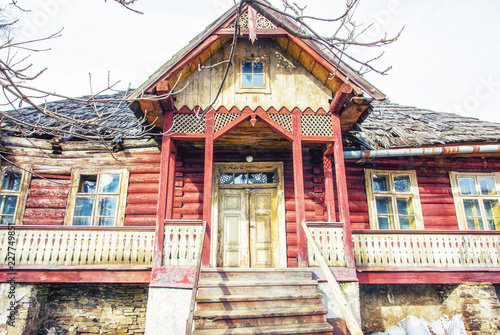 Traditional old house in Zdiar village, Slovakia photo